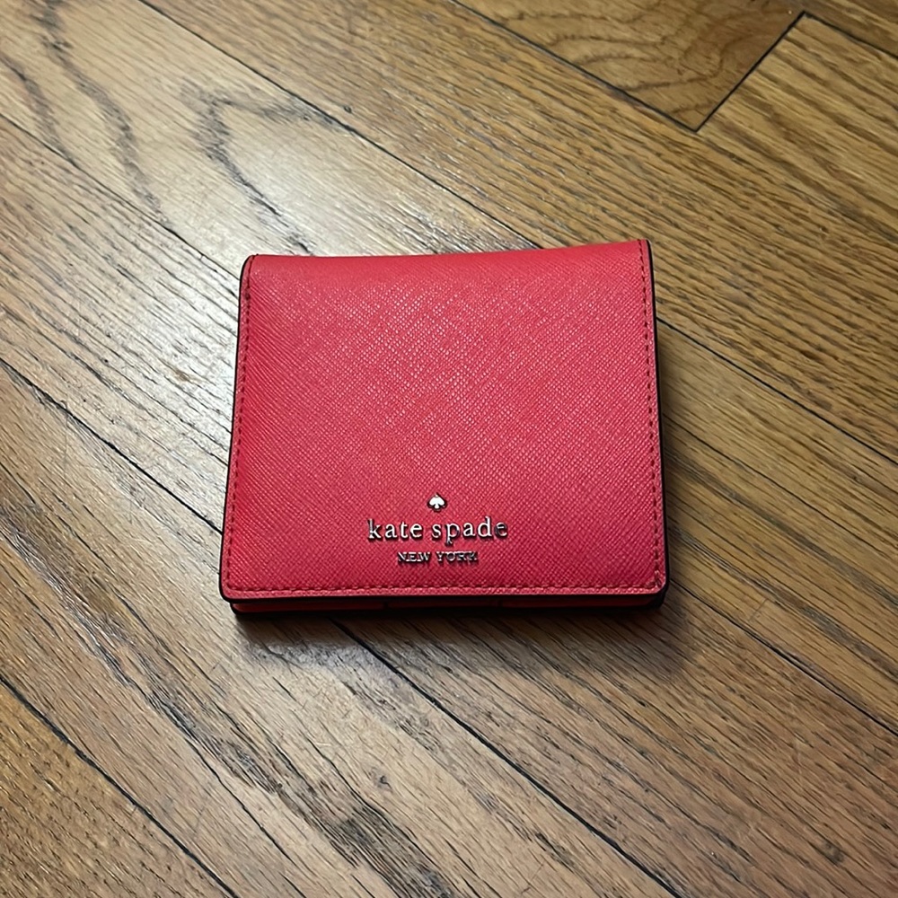 Kate Spade Neon Coral Small Bifold Wallet